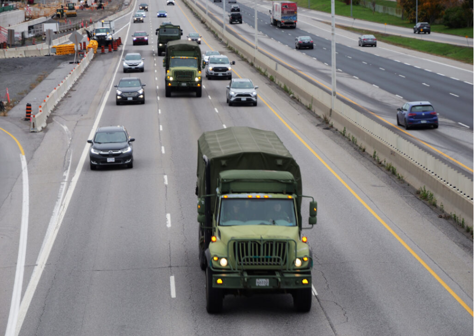 Military holding training exercise