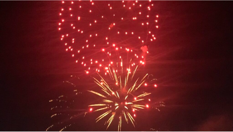 Canadore celebrating the holiday season with fireworks