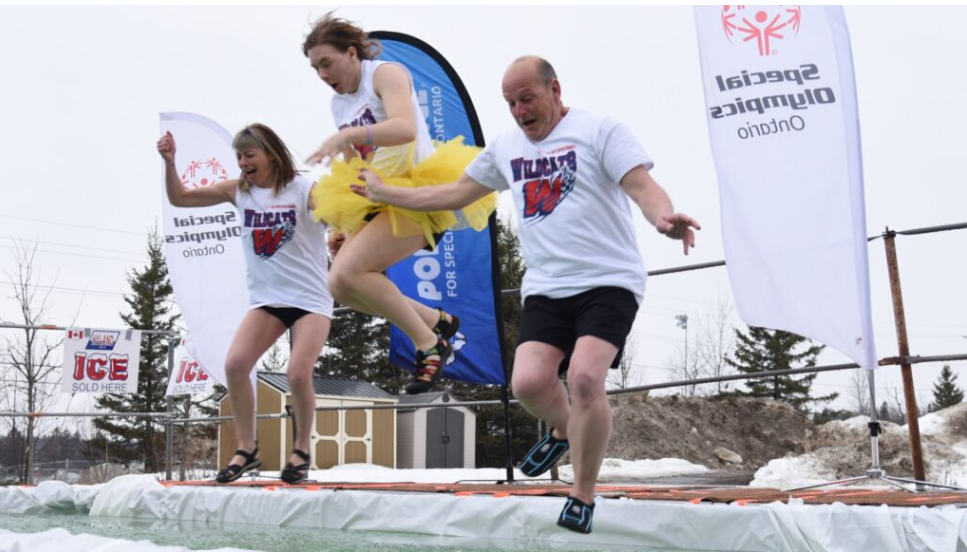 Plunging into ice cold water for Special Olympics