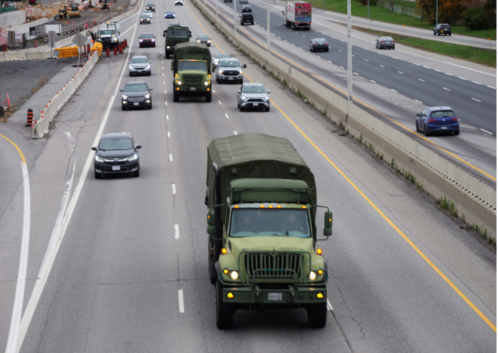 Military holding training exercise