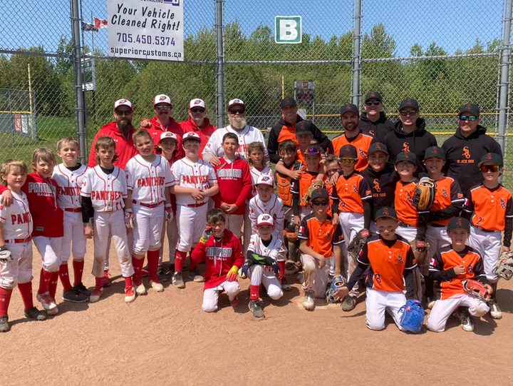 Rahnmet North Bay Panthers 9U baseball squad in Sinclair Yards, Sault Ste. Marie