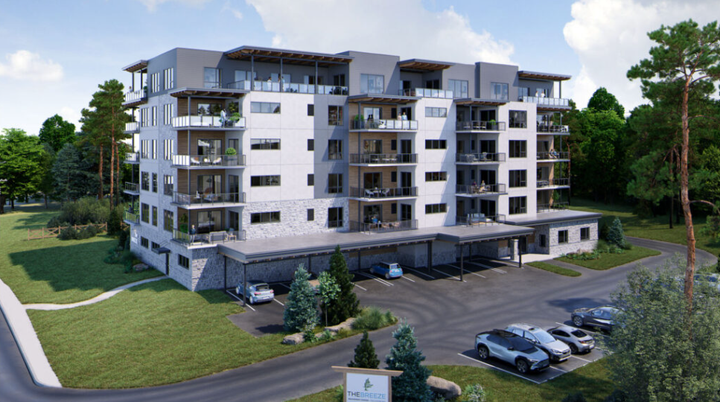 Shovels hitting the ground on The Breeze Beachfront Condos on Callander Bay