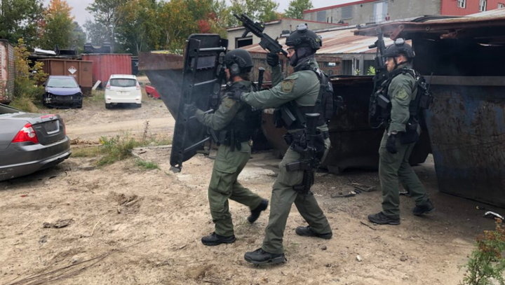 Police training taking place on Main West Thursday afternoon